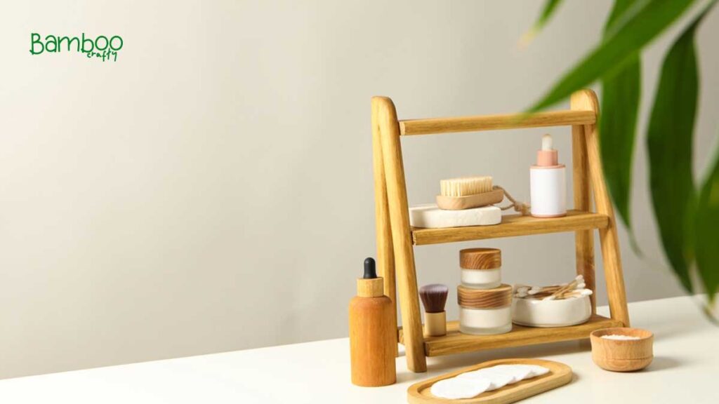 bamboo shower shelf